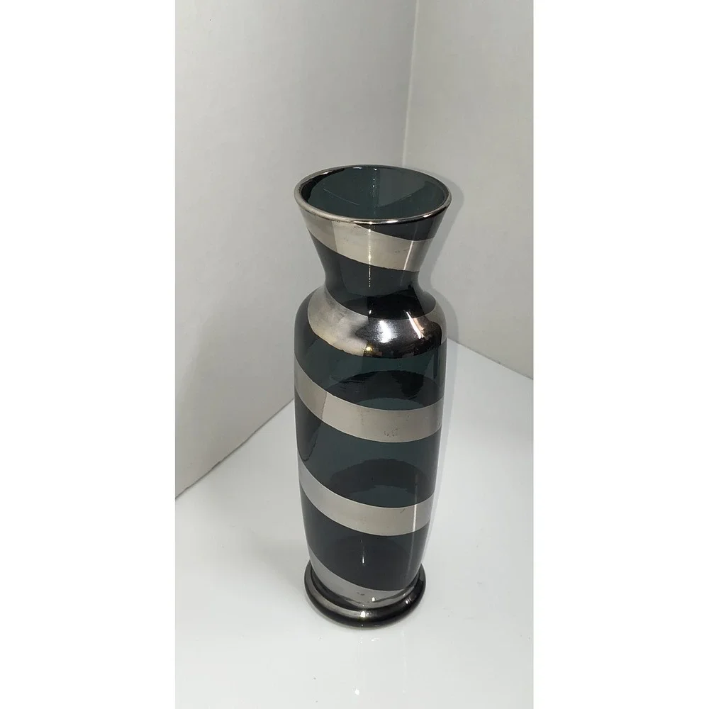 Vintage Enesco Japan MCM‎ Grey Smoke Silver Swirl 8